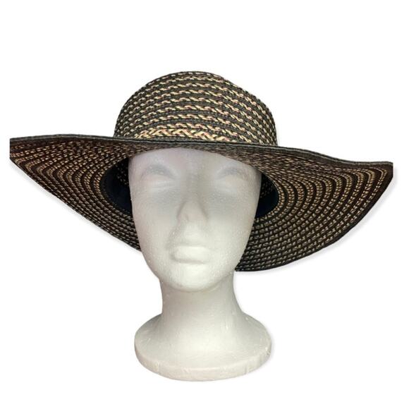 Jacobson Black and Brown Straw Sun Hat - Picture 2 of 5